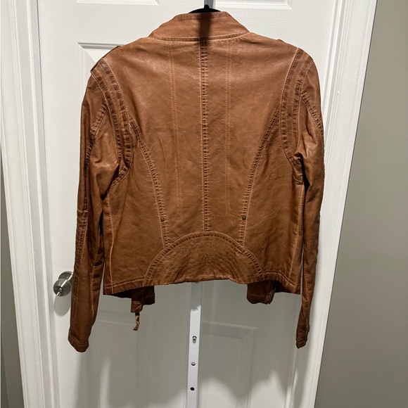 Brown Faux Leather Jacket - Picture 5 of 5